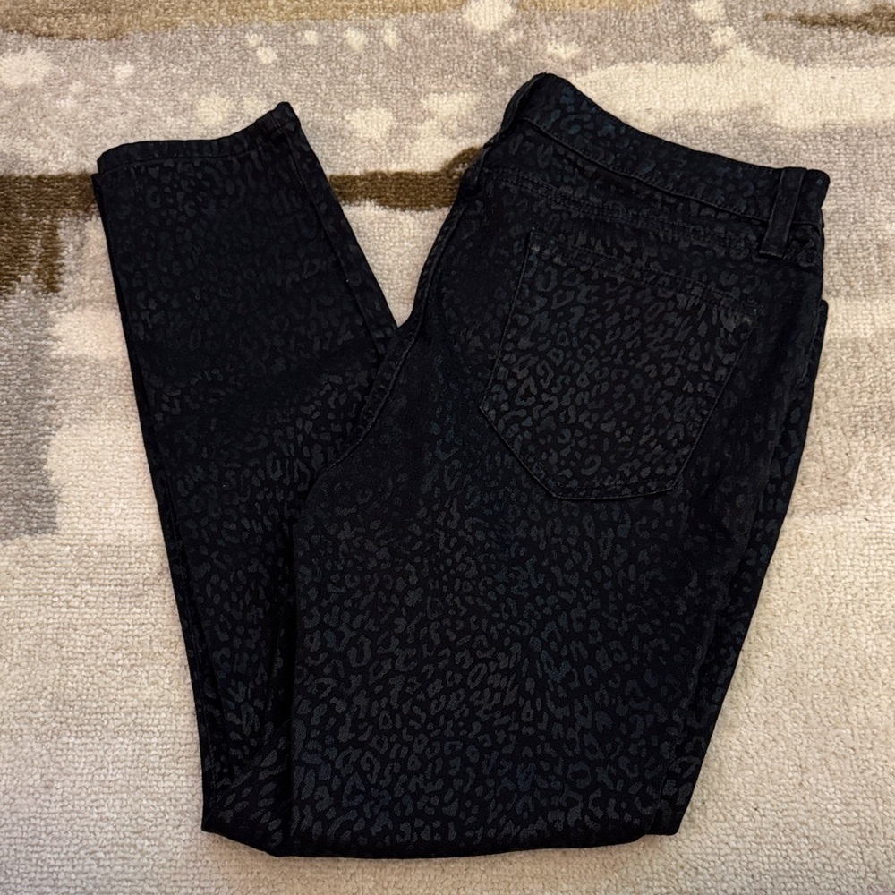 Nine West Black Leopard Print Pants